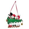 Snowman Family Of 3 With Christmas Tree Ornament For Personalization