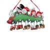 Snowman Family Of 5 With Christmas Tree Ornament For Personalization