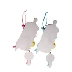 "Baby's 1st Christmas" Bottle With Rattle Ornaments For Personalization, 2 Assorted -Fancy Decor House Shop a1955 04