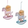 Baby's 1st Christmas Snowman Rocking Zebra Ornaments For Personalization, 2 Assorted