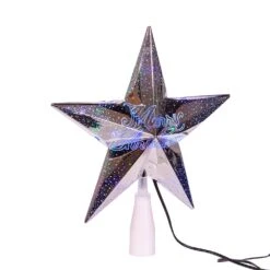 8.75" 18-Light "Merry Christmas" LED Silver Star Treetop -Fancy Decor House Shop ad2401 01