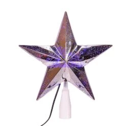 8.75" 18-Light "Merry Christmas" LED Silver Star Treetop -Fancy Decor House Shop ad2401 04