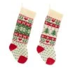 Christmas Tree And Snowflake Knitted Stockings, 2 Assorted