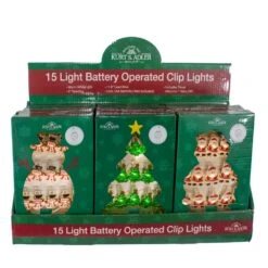 Battery Operated Santa, Snowman And Christmas Tree Clip Lights, 3 Assorted