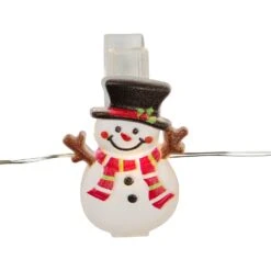 Battery Operated Santa, Snowman And Christmas Tree Clip Lights, 3 Assorted -Fancy Decor House Shop bat0318 07