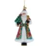 Bellissimo Glass Santa With Christmas Tree And Staff Ornament -Fancy Decor House Shop bell0009