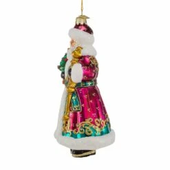Bellissimo Glass Santa With Christmas Tree And Staff Ornament -Fancy Decor House Shop bell0009 03
