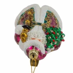 Bellissimo Glass Santa With Christmas Tree And Staff Ornament -Fancy Decor House Shop bell0009 04