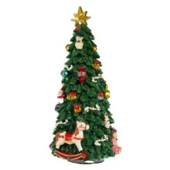 Christmas Tree With Revolving Santa Music Box -Fancy Decor House Shop c5562 02