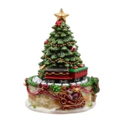 6" Wind-Up Musical Christmas Tree Revolving Box -Fancy Decor House Shop c5566 02
