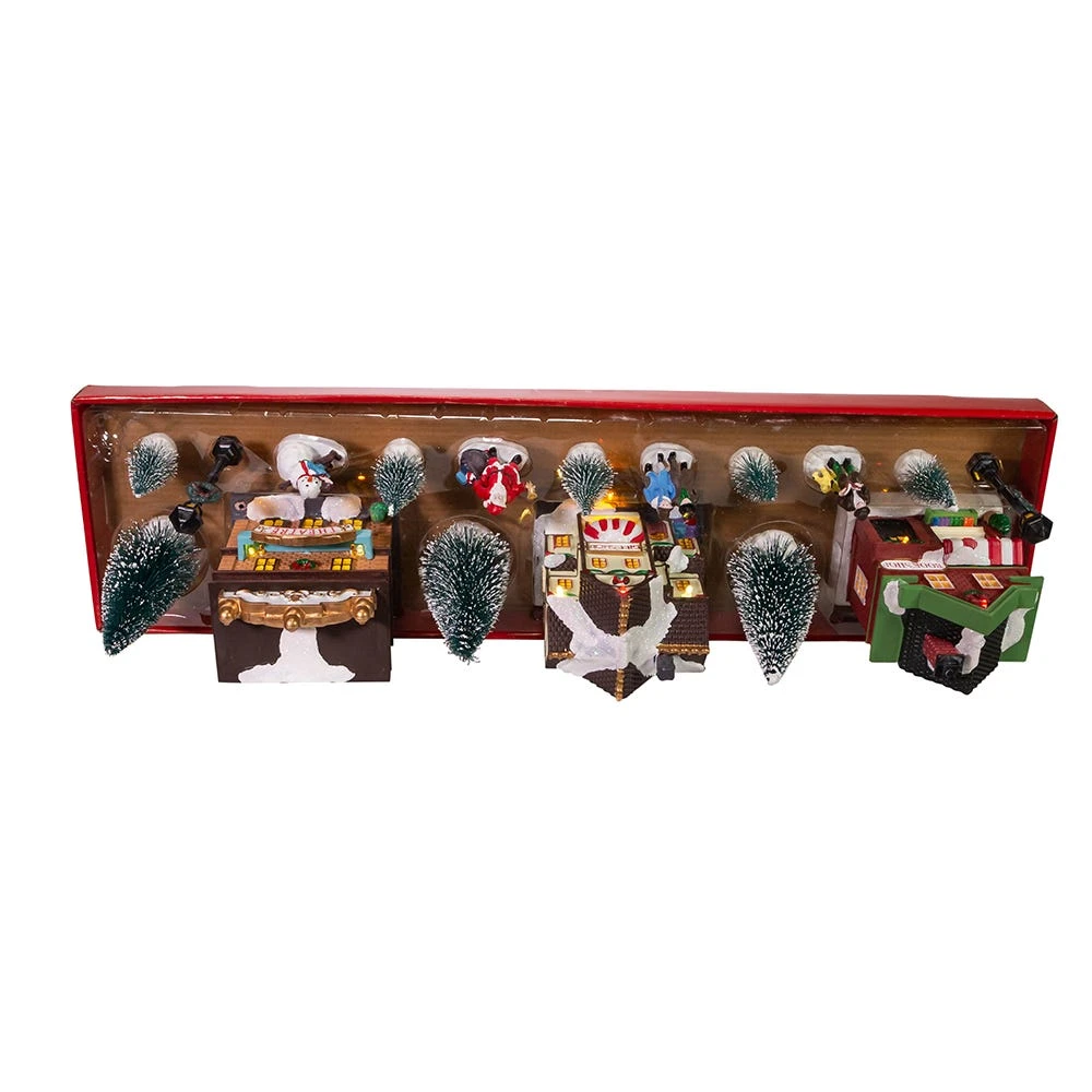 Battery-Operated LED Light-Up Christmas Village Set, 17-Pieces 4 Battery-Operated LED Light-Up Christmas Village Set, 17-Pieces - Image 2