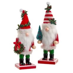 9" Christmas Gnome Nutcrackers, 2 Assorted
