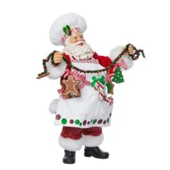 12" Fabriché™ Christmas Chef Santa -Fancy Decor House Shop c7400 01
