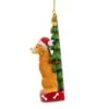 Golden Retriever With Christmas Tree Ornament For Personalization