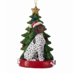 German Shorthaired Pointer With Christmas Tree Ornament For Personalization -Fancy Decor House Shop c7954gp