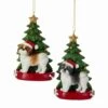 Shih-Tzu With Christmas Tree Ornaments For Personalization, 2 Assorted -Fancy Decor House Shop c7954sh