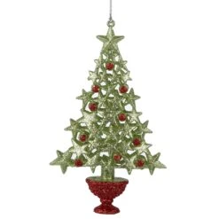 Acrylic Green With Red Berry Christmas Tree Ornament