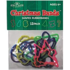 Christmas Bands™ Shaped Rubber Bands, 12-Piece Set