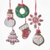 Gingerbread Christmas Cookie Ornaments, 6 Assorted