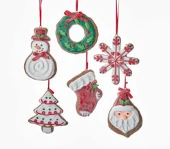 Gingerbread Christmas Cookie Ornaments, 6 Assorted