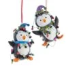 Penguins With Christmas Lights Ornaments, 2 Assorted
