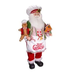 40" Christmas Chef Gingerbread Santa -Fancy Decor House Shop d3902 01