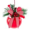 100MM Red Christmas Ball With Bow Ornament -Fancy Decor House Shop d4172