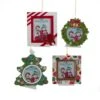 Christmas Picture Frame Ornaments, 4 Assorted -Fancy Decor House Shop d4203