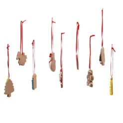 2" Miniature Christmas Shaped Ornaments, 9 Piece -Fancy Decor House Shop d4304 04