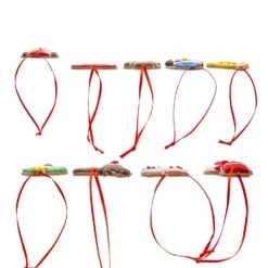 2" Miniature Christmas Shaped Ornaments, 9 Piece -Fancy Decor House Shop d4304 05