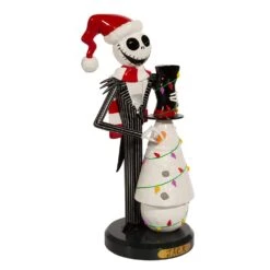 11" Disney© Nightmare Before Christmas Jack Skellington With Snowman Nutcracker
