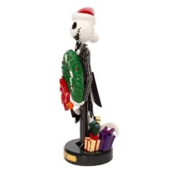 10" Disney© Nightmare Before Christmas Jack Skellington With Wreath Nutcracker -Fancy Decor House Shop dn6233l 03
