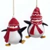 Red Christmas Penguin Ornaments, 2 Assorted -Fancy Decor House Shop e0636
