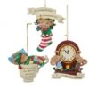 The Night Before Christmas Mouse Ornaments, 3 Assorted -Fancy Decor House Shop e0645