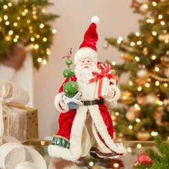 10.5" Fabriché™ Musical 12 Days Of Christmas Santa -Fancy Decor House Shop fa0189 50