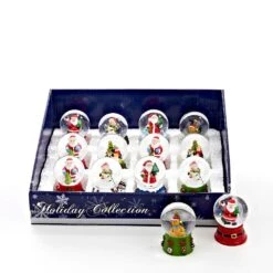 45MM Mini Christmas Water Globes, 12-Piece Set
