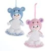 "Baby's 1st Christmas" Snow Bear Boy And Girl Ornaments For Personalization, 2 Assorted -Fancy Decor House Shop h5546
