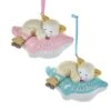 Baby's 1st Christmas Lamb On Pillow Ornaments For Personalization, 2 Assorted