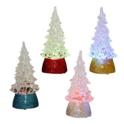 Battery-Operated LED Christmas Trees, 4 Assorted