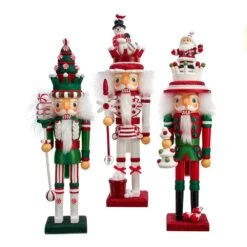 17.5" Hollywood Nutcrackers™ Snowman, Christmas Tree And Santa Hat Nutcracker, 3 Assorted