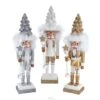 17.5" Hollywood Nutcrackers™ Silver, White And Gold Christmas Tree Hat Nutcracker, 3 Assorted