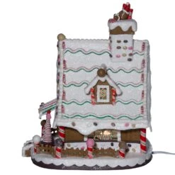 12" Lighted Christmas Gingerbread House -Fancy Decor House Shop j3628 15