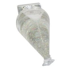 14" Battery-Operated Clear And Silver Lava LED Lighted Christmas Tree -Fancy Decor House Shop j8944 15