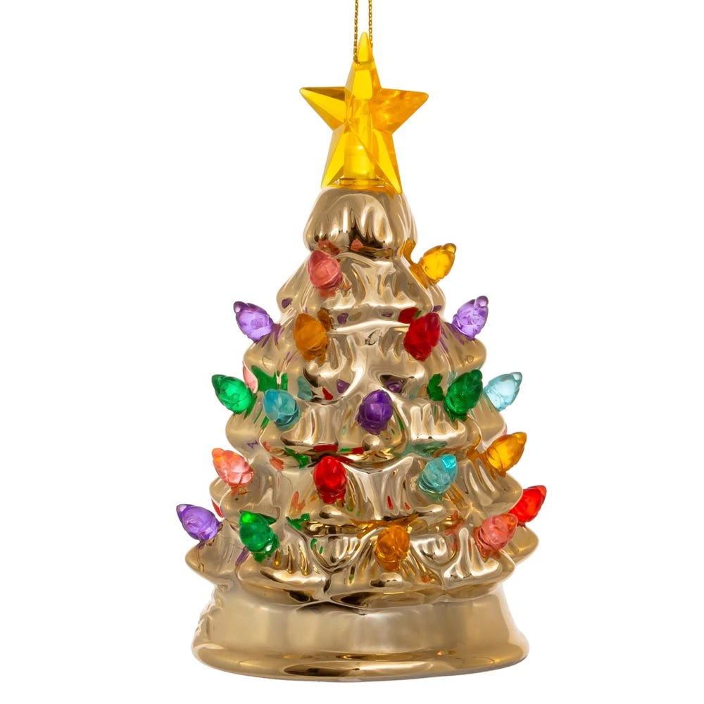 Battery-Operated LED Gold Christmas Tree Ornament 7 Battery-Operated LED Gold Christmas Tree Ornament - Image 5