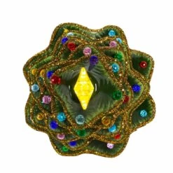 12" Light-Up Gold Glittered Christmas Tree -Fancy Decor House Shop jel0810 04