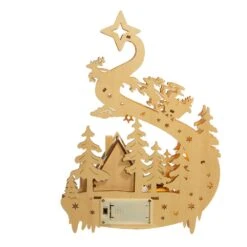 Battery-Operated Light-Up LED Christmas Village With Santa -Fancy Decor House Shop jel0961 03