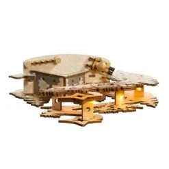 Battery-Operated Light-Up LED Christmas Village With Santa -Fancy Decor House Shop jel0961 05