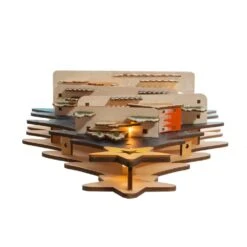 Battery-Operated Light-Up LED Wooden Christmas Tree With Village Scene -Fancy Decor House Shop jel0962 05