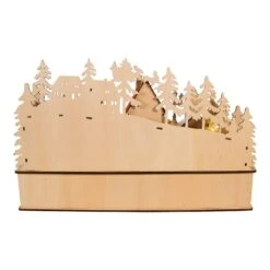 Battery Operated Light-Up Small Christmas Village With Santa -Fancy Decor House Shop jel0985 02