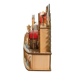 Battery Operated Light-Up Small Christmas Village With Santa -Fancy Decor House Shop jel0985 03